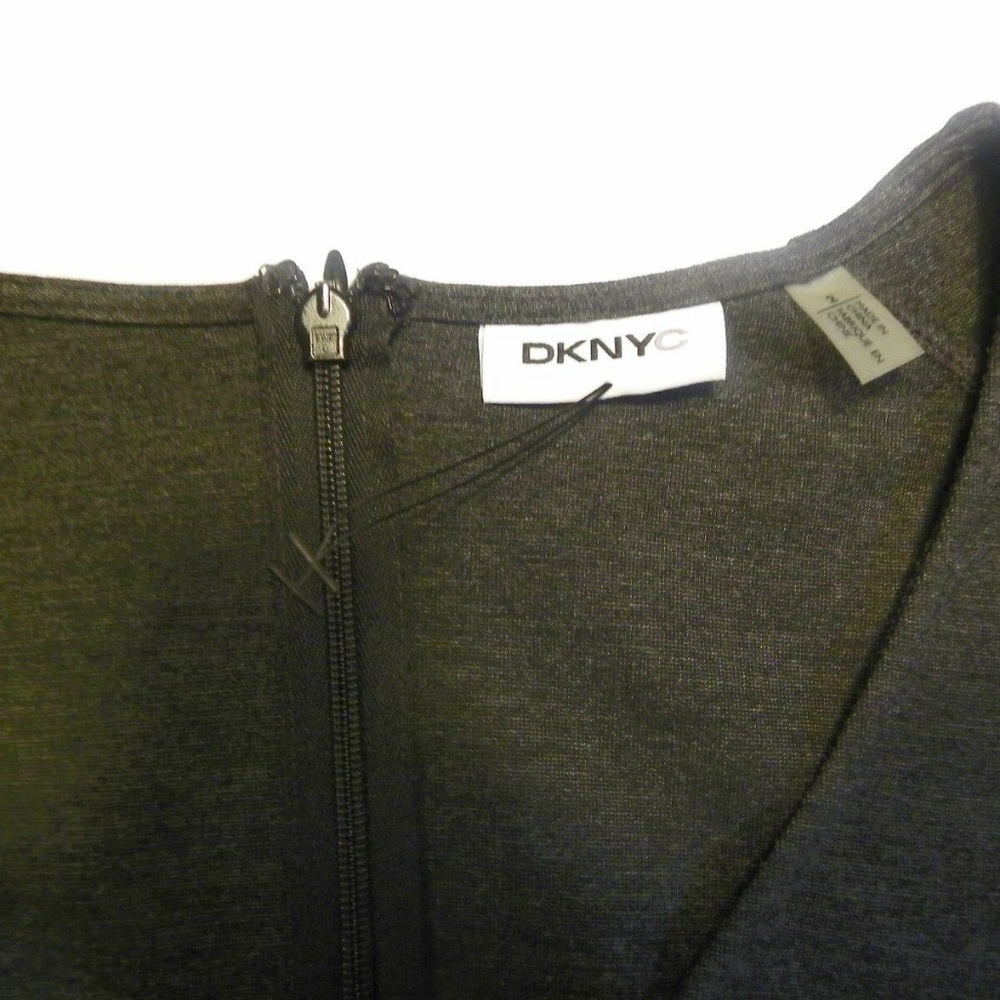 DKNYC Dress Dark Grey w/Black Faux Leather Sides - Picture 3 of 8